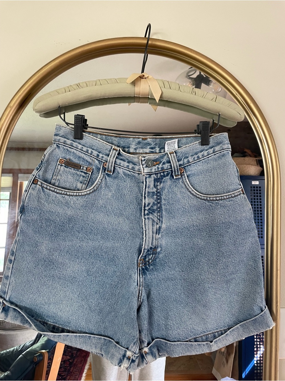 Calvin Klein Light Blue Rolled-Hem Denim Shorts